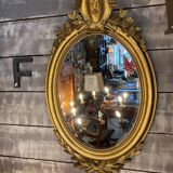 Louis xvi style mirror gilt wood with beveled glass leaf 19th c. period
