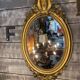 Louis xvi style mirror gilt wood with beveled glass leaf 19th c. period