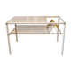 White coffee table and vintage gold metal
