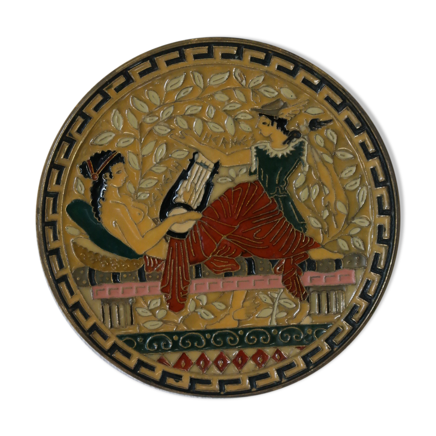 Bronze decorative plate Hermes Greece