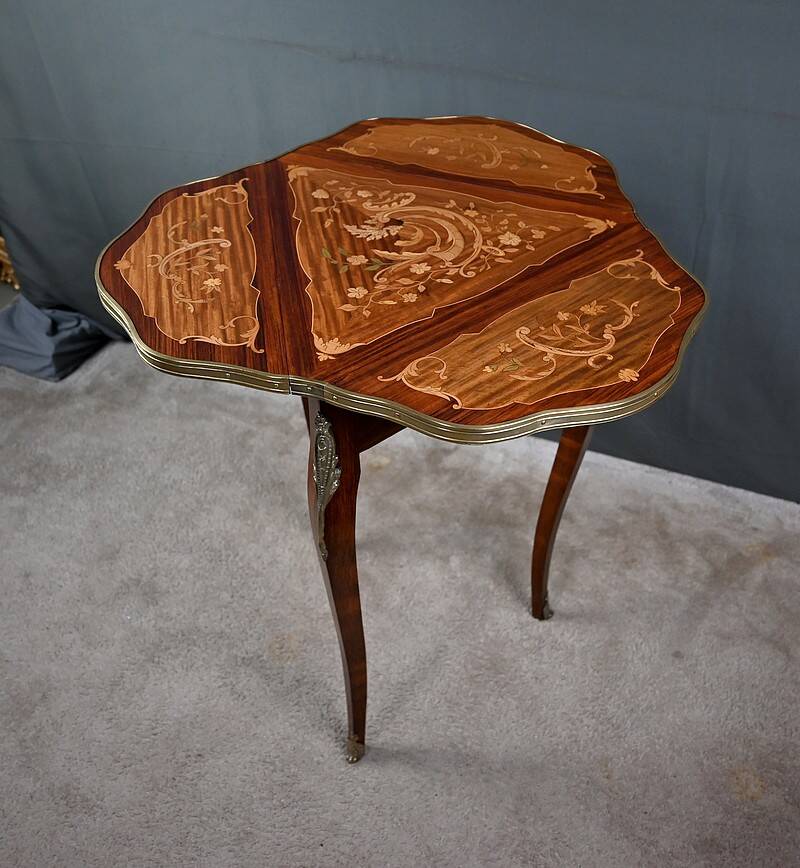 Small Folding Table in Mahogany, Napoléon III period – 2nd half of the 19th century