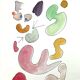 Original abstract painting – coloured organic shapes