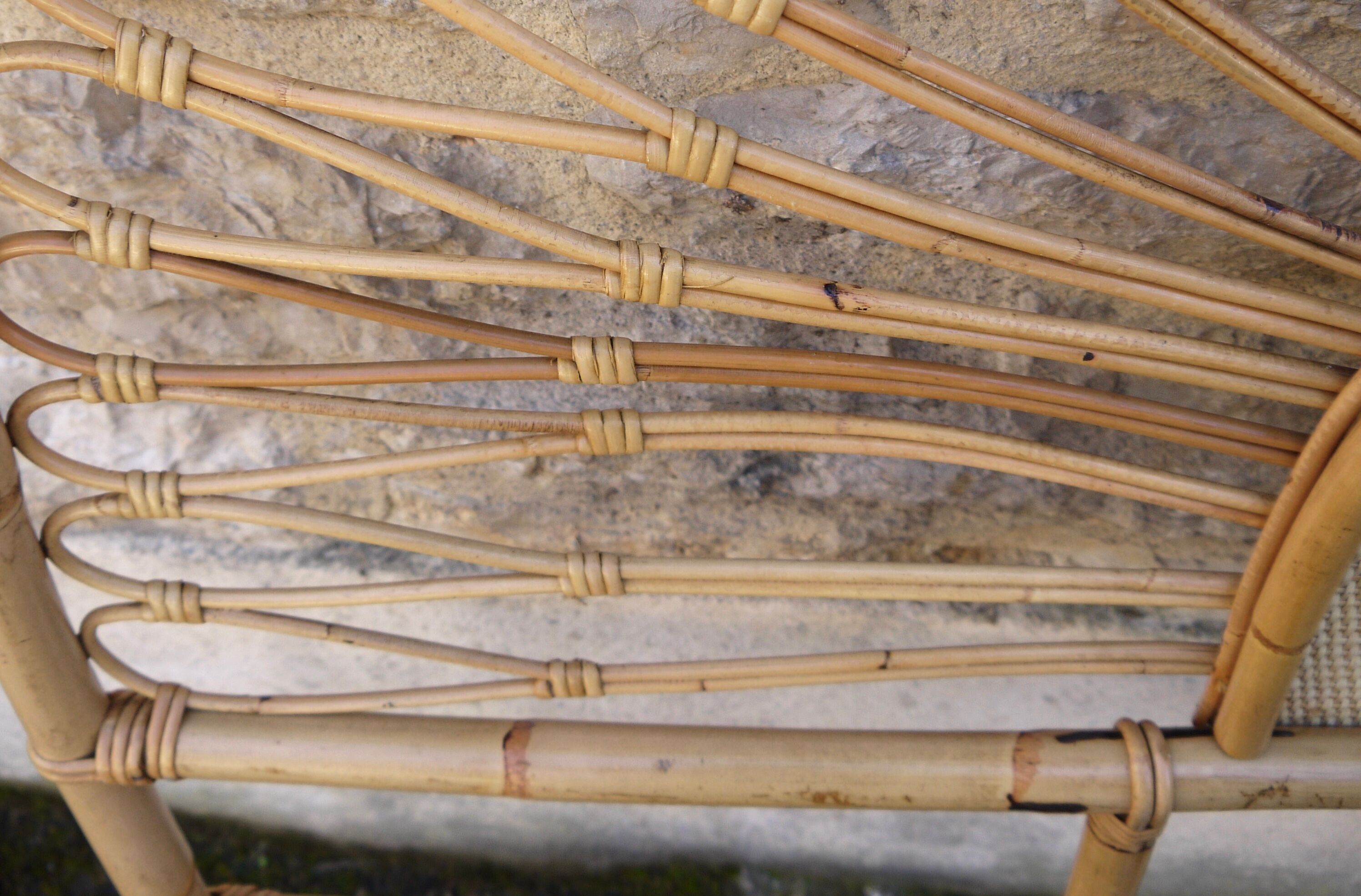 Headboard rattan and caning 2 people