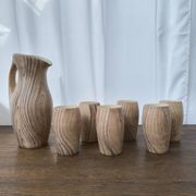 Pichet et verres en céramique par Grandjean Jourdan, Vallauris