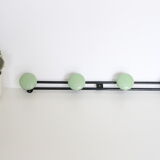Metal, green and black, vintage wall coat holder
