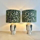 Set of 2 MCM table lamps: Unique recycled pieces made from vases by Ditmar Urbach Keramik – Czech Republic.