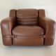 Fauteuil prototype en simili cuir marron par Michel Ducaroy, France années