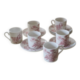 Vintage Coffee Set - 6 Cups and 6 Saucers - Crown Devon Brand