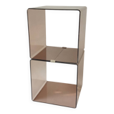 Smoked plexiglass cube side table