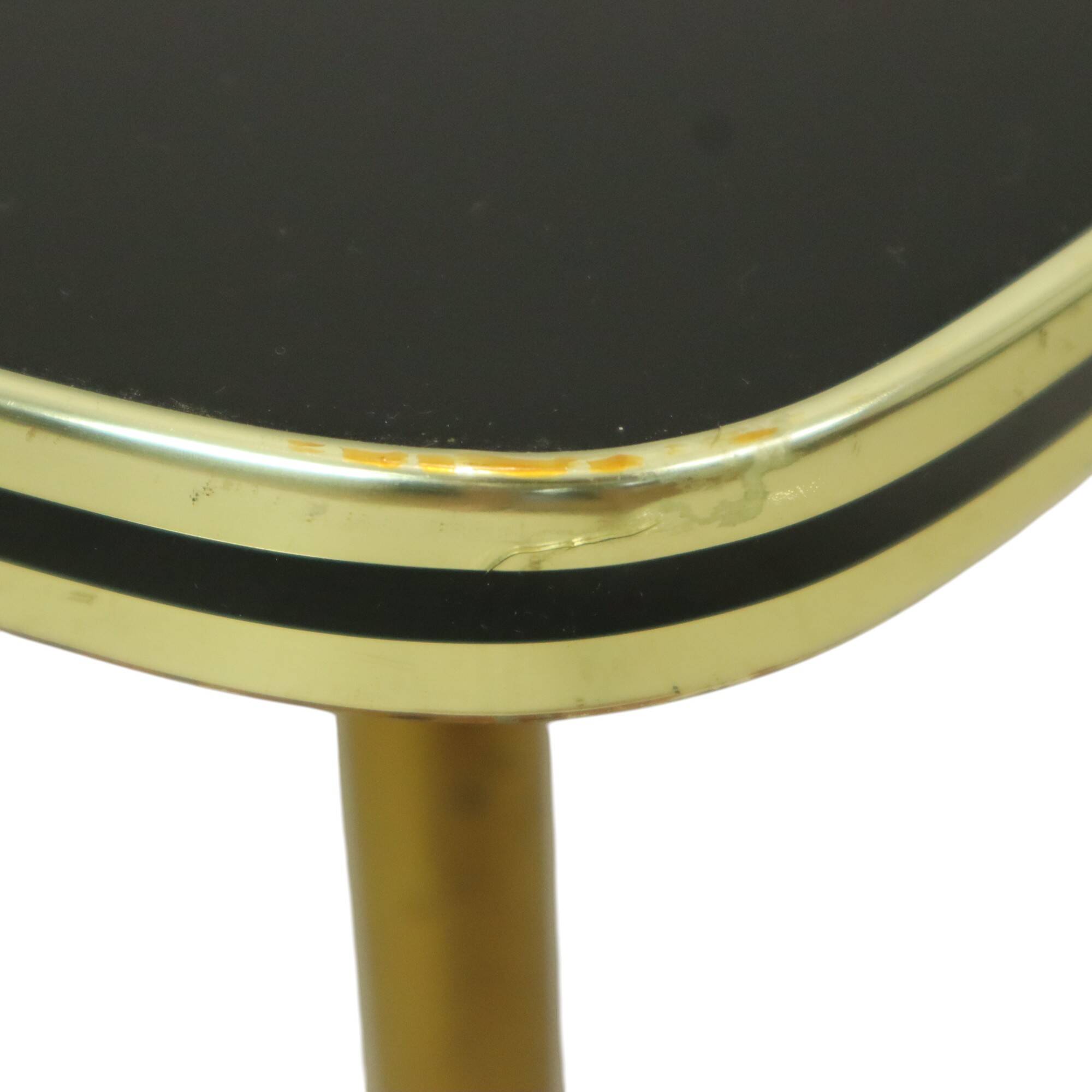 Fifties Rockabilly Coffee Table Glass Conical Golden Legs 90cm