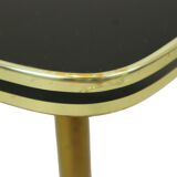 Fifties Rockabilly Coffee Table Glass Conical Golden Legs 90cm