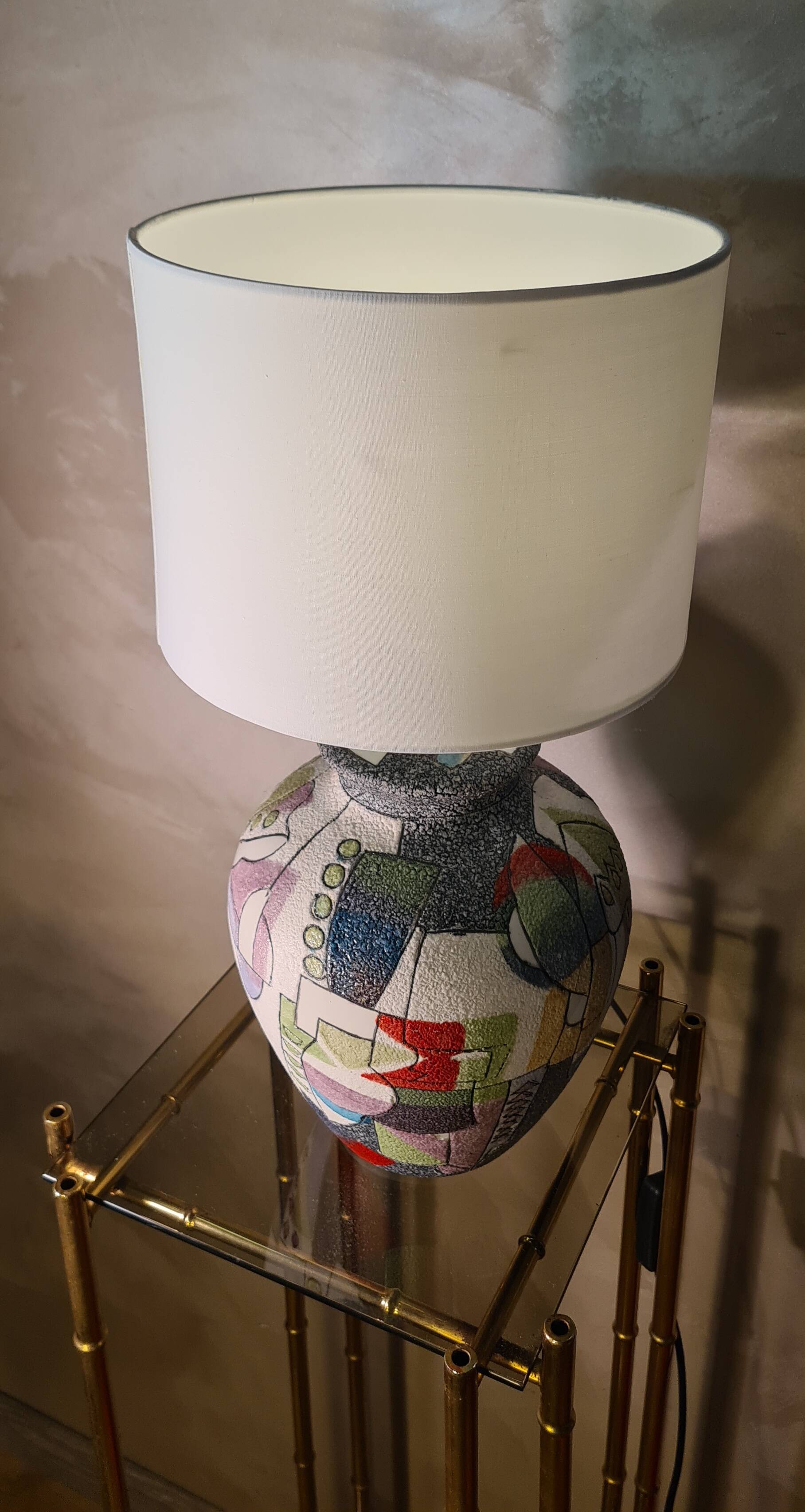 Ceramic lamp geometric cubism pablo style 45x22