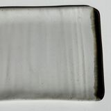 Trio of small rectangular serving dishes white and black Indonesian ceramic 21x16