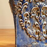 Vase en céramique bleu craquelée
