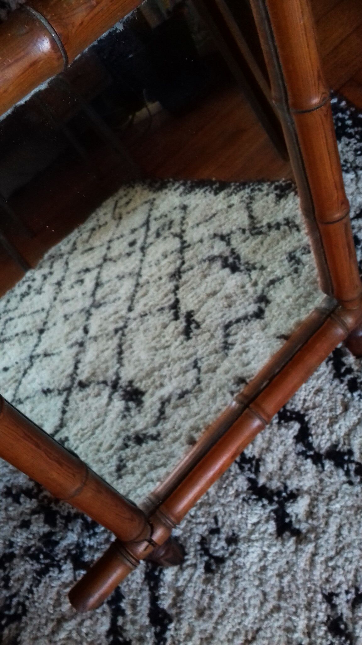 Bamboo Mirror Wood Shot Vintage 30's 50's Collection 66 x 54cm