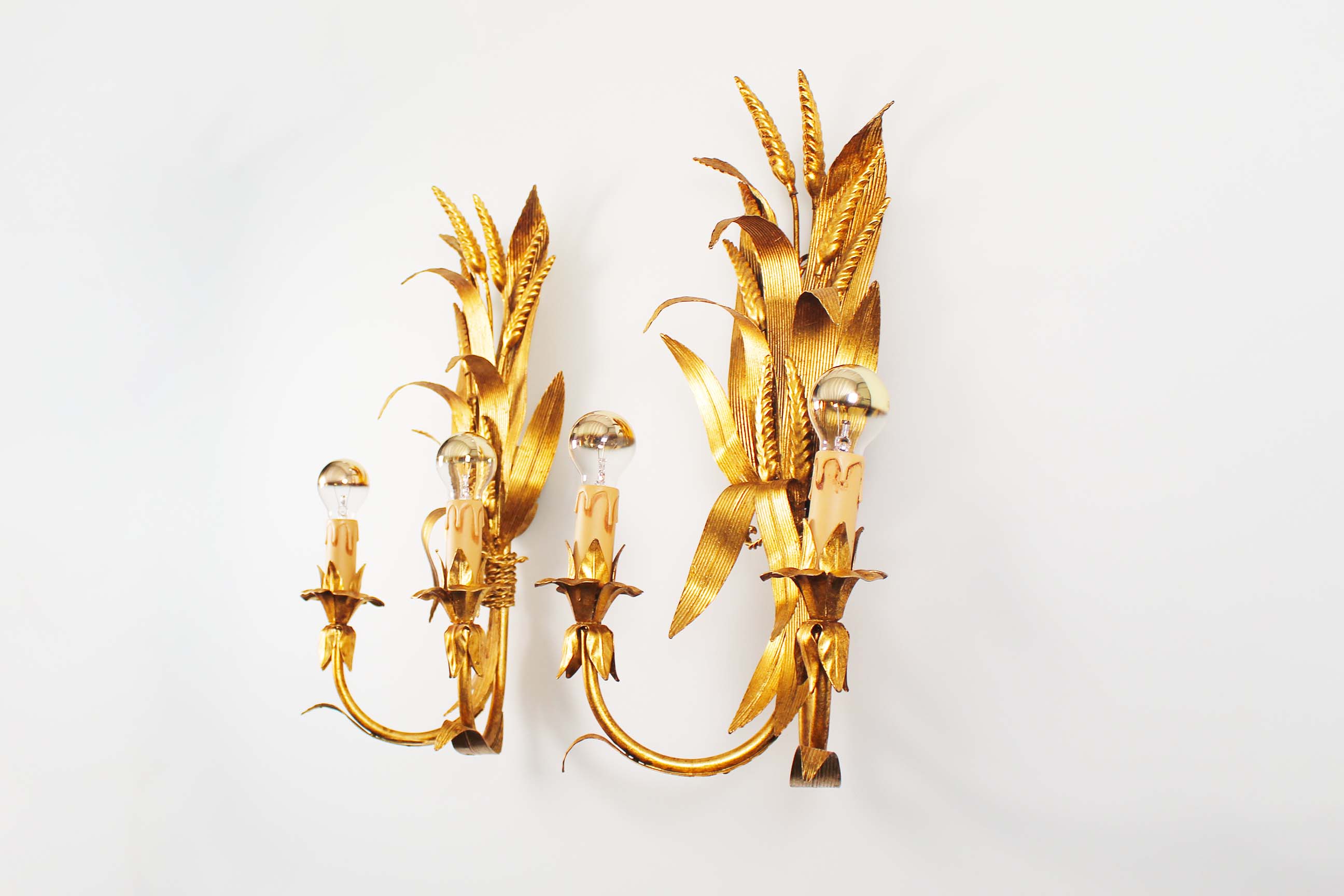 Large pair of Gilded Florentine Sconces by Hans Kögl