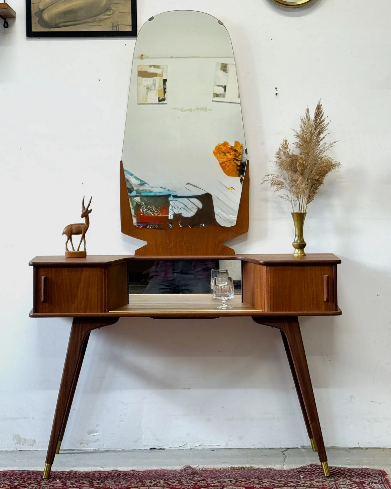 Unique teak dressing table, Scandinavia, 1960s/70s, vintage, mid-c