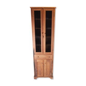 Armoire en verre en bois clair, années 1940