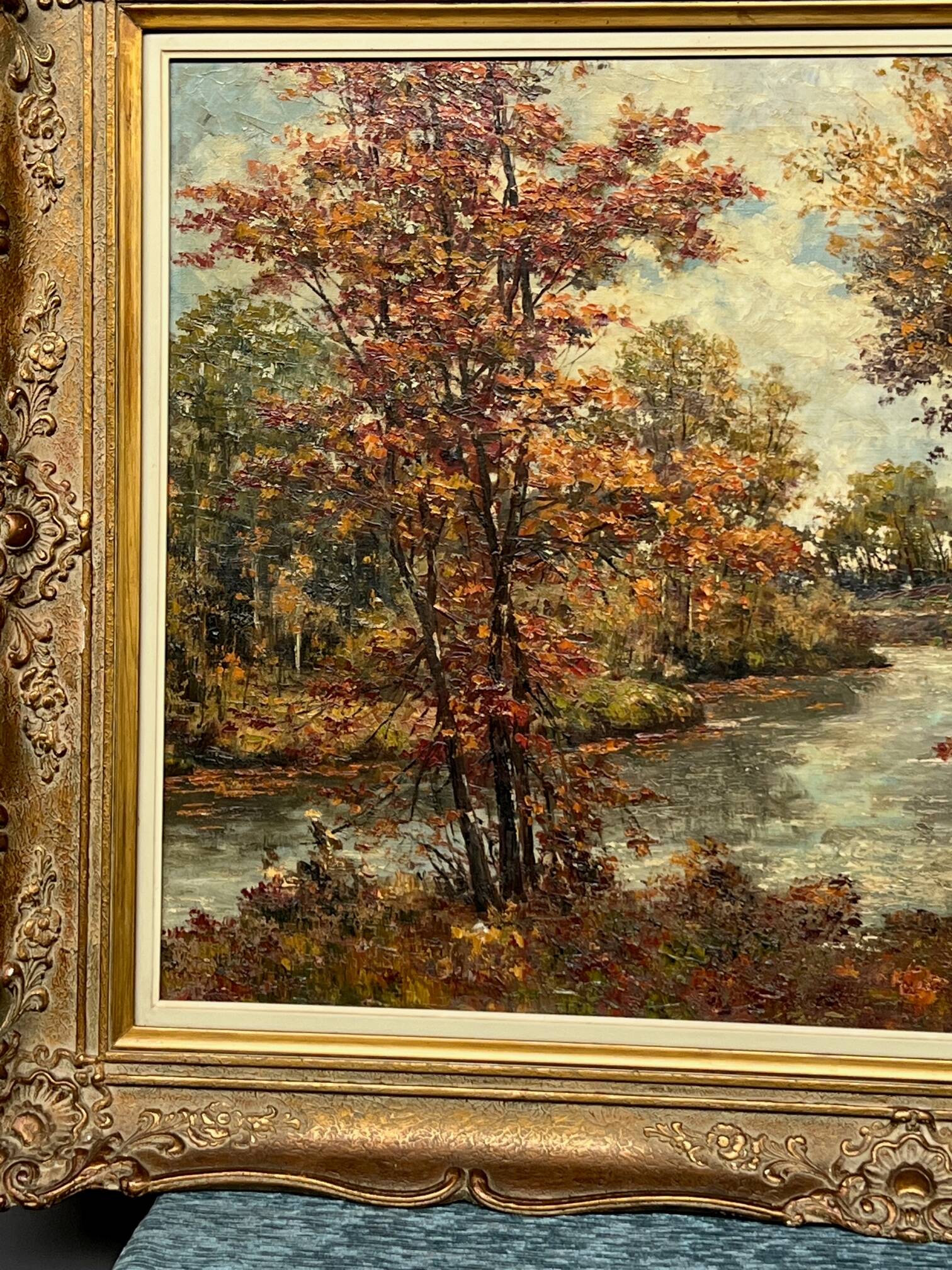 M. van Eys “River landscape”. Oil on canvas.