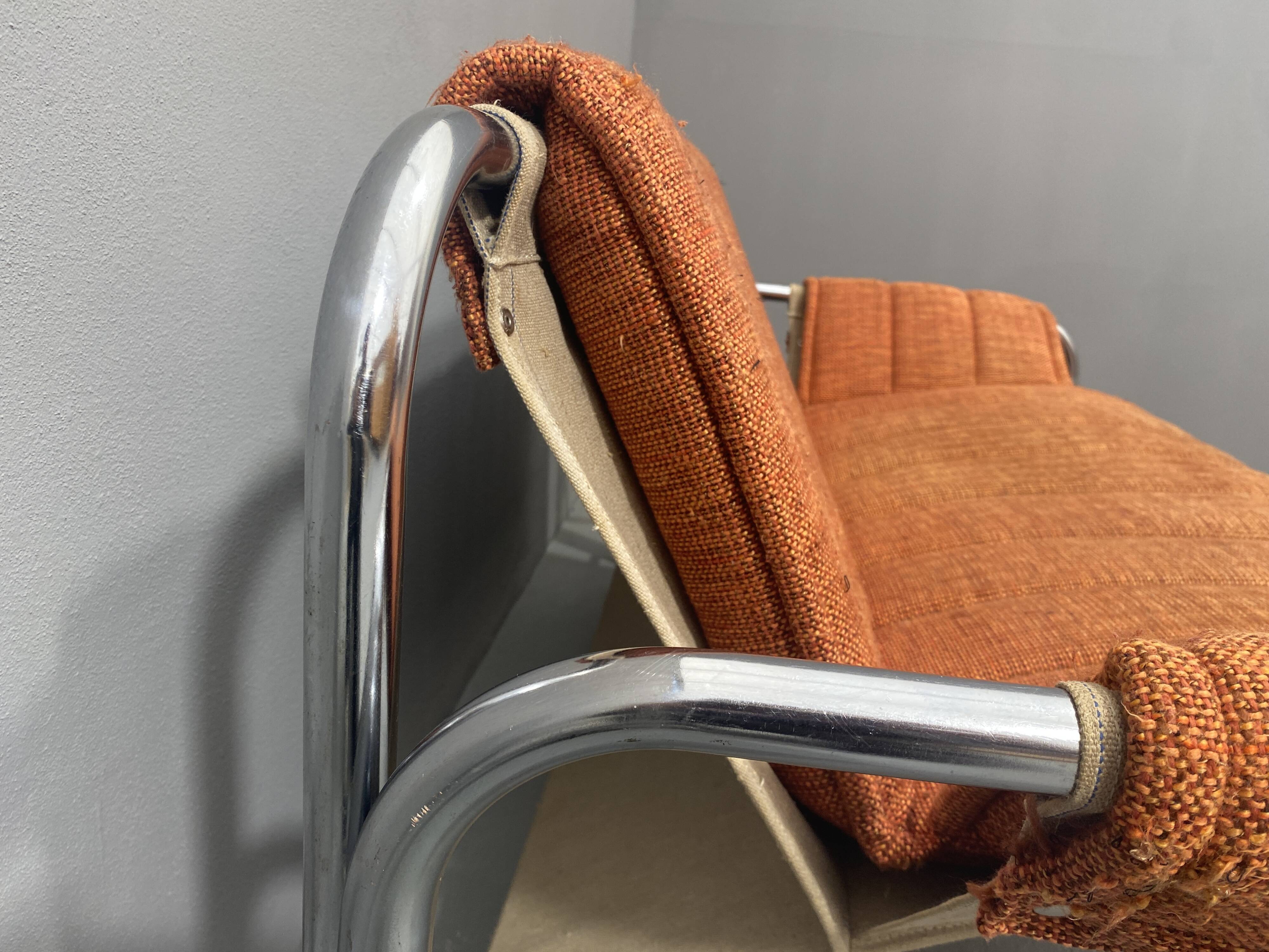 Chromed functionalist sofa by Viliam Chlebo, 1970´s, Czechoslovakia