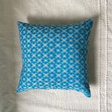 Coussin Kachin turquoise beige 40x40 cm