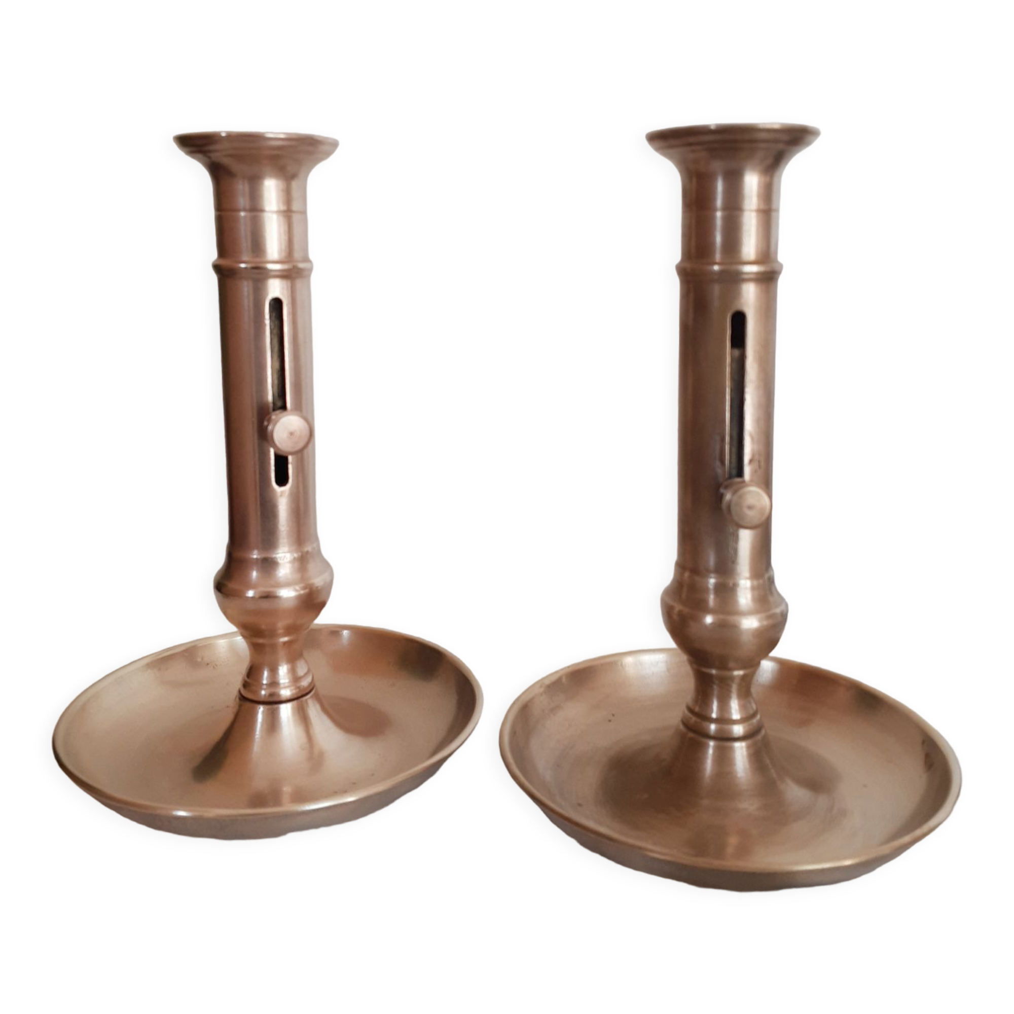 Copper candlesticks, vintage French, candlesticks, 40s