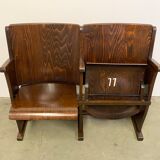 Vintage Two-Seat Cinema Bench from Ton 1950s