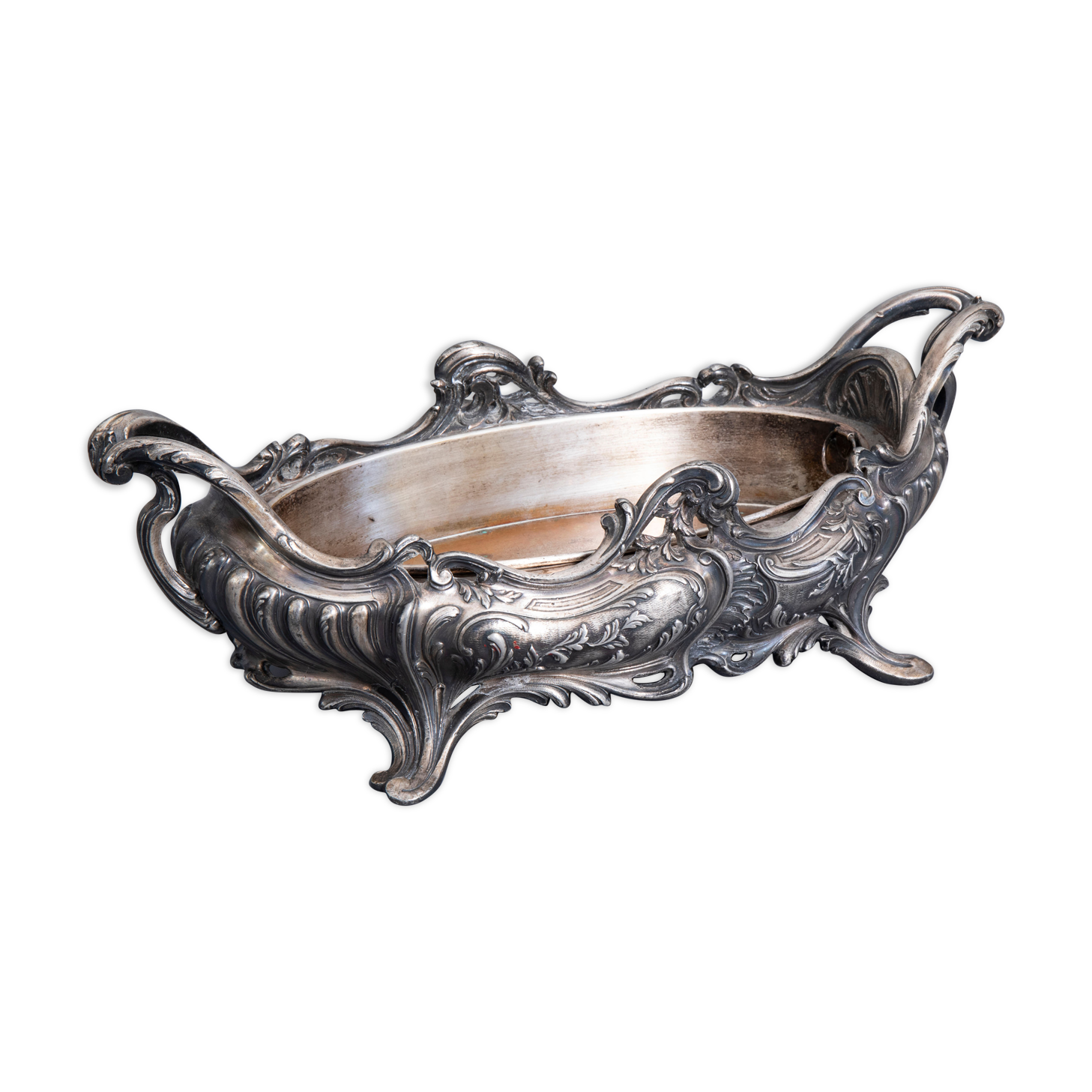 A Louis XV-style mid-table in silver metal, master punch Victor Saglier), France