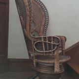 Large Armchair Peacock Emmanuelle/vintage rattan