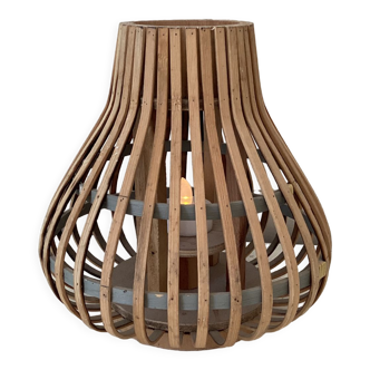 Worn rattan candle danish design