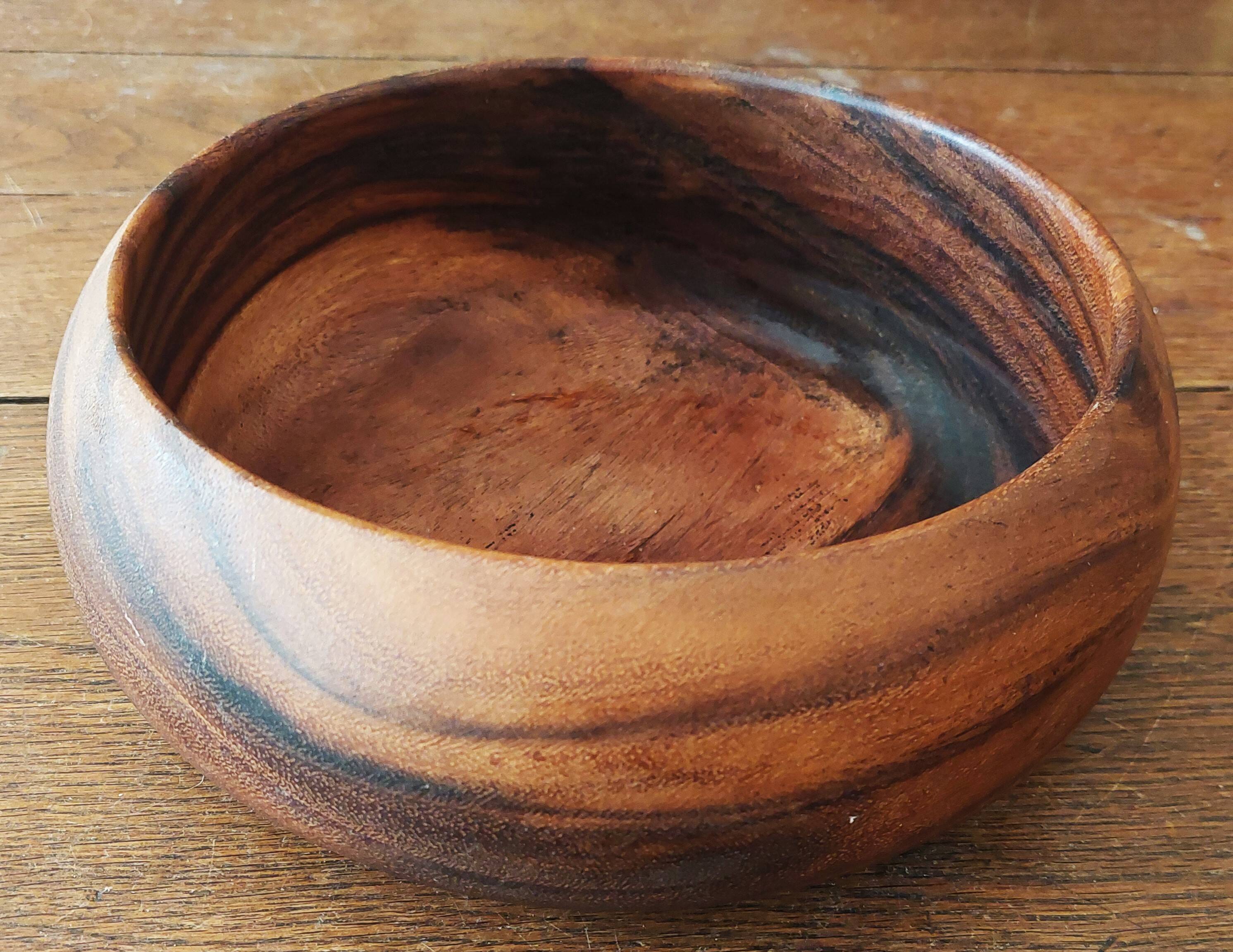 Vintage wooden fruit bowl