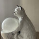 Vintage ceramic cat lamp from the 70s