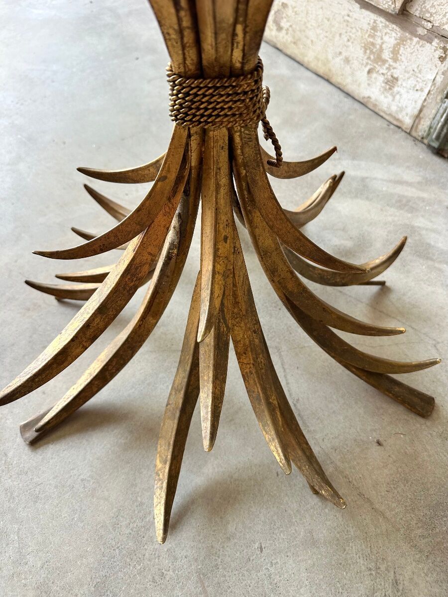 Small golden metal table circa 1960-70