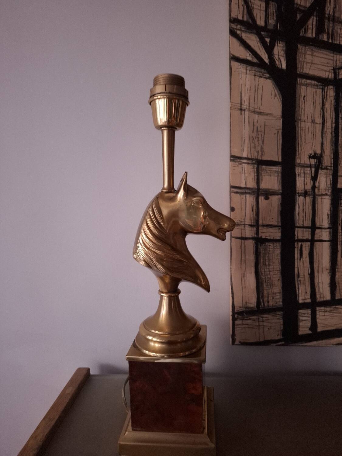 1980s horse head table lamp