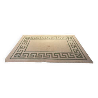 Tapis rectangulaire blanc et vert