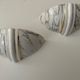 Pair of vintage marbled and gilded porcelain sconces, France 1970
