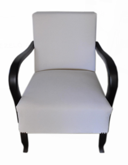 Art deco white armchair, circa 1920s