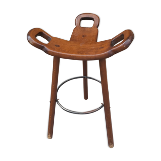 Wooden tabouret, Marbella, by Sergio Rodriguez, 1950s