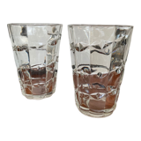 Pair of vintage vases in molded glass paste 70s