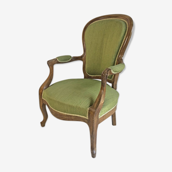 Fauteuil Voltaire vert XIXème siècle