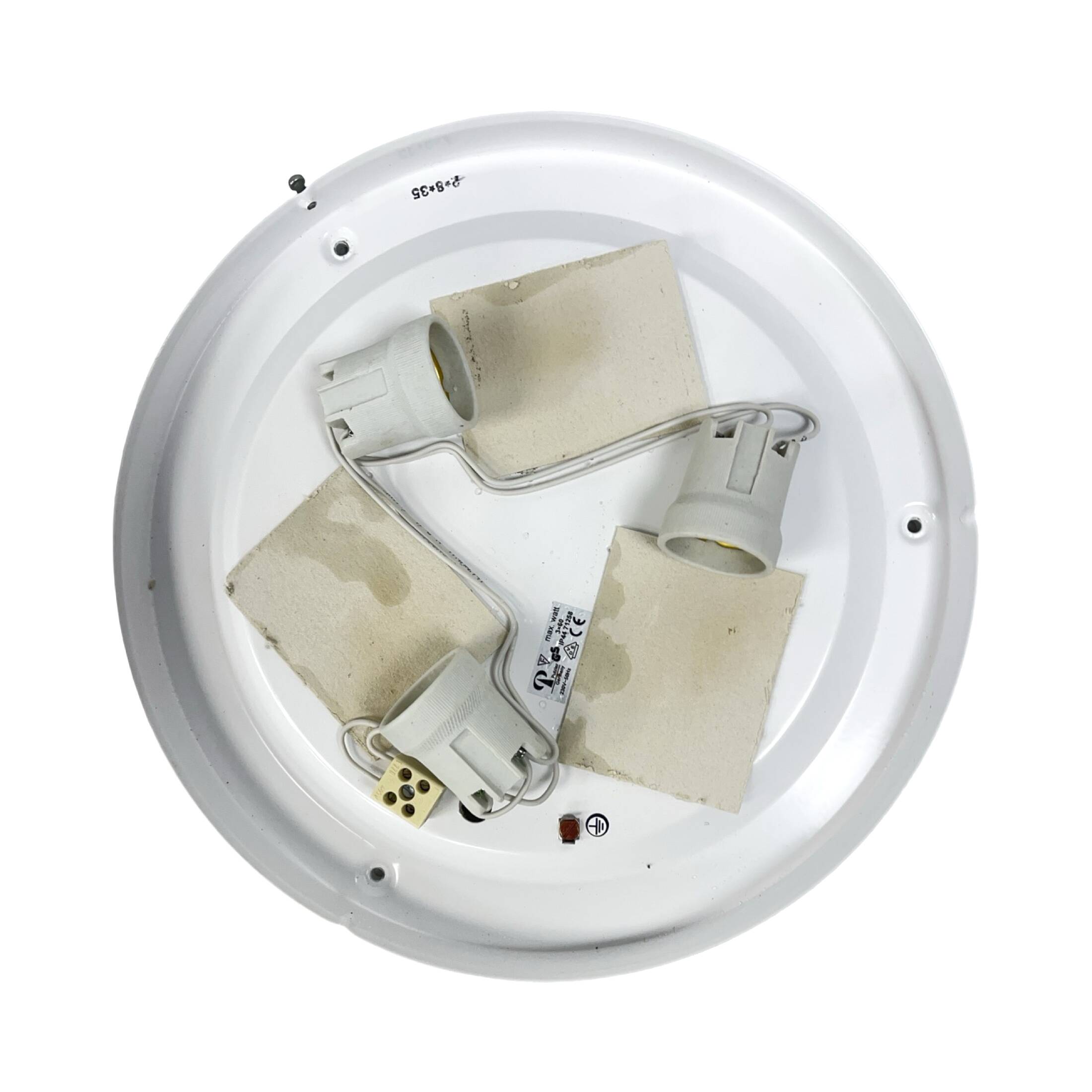 Peill & Putzler ceiling lamp – Germany, 1970s, opal glass, 40 cm, 3×E27
