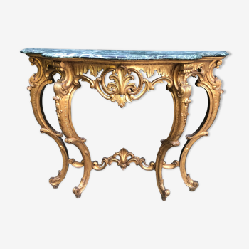 Console en bois doré style baroque vénitien