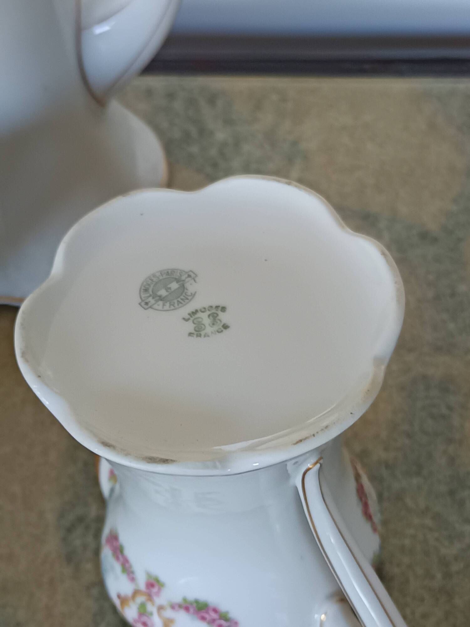 Limoges porcelain service – Lewis Straus & Sons – gold floral decoration