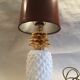 vintage pineapple lamp in ceramics shade brown leather