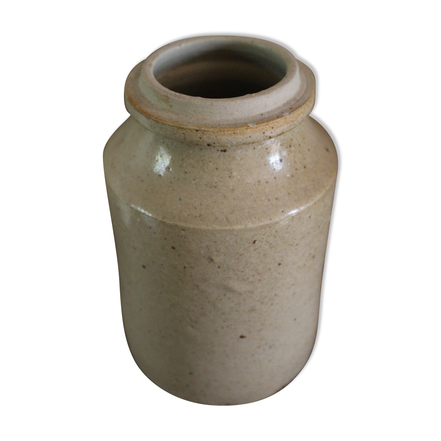 Vintage Pot in Glazed Sandstone beige gray