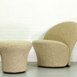 F572 lounge chair and mushroom ottoman by Pierre Paulin for Artifort, 1967
