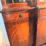 Glass-fronted mahogany bookcase – 1950s – 215 cm