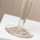 Transparent crystal glass XL Saint Louis wine glass with a faceted stem, France, 1930s
