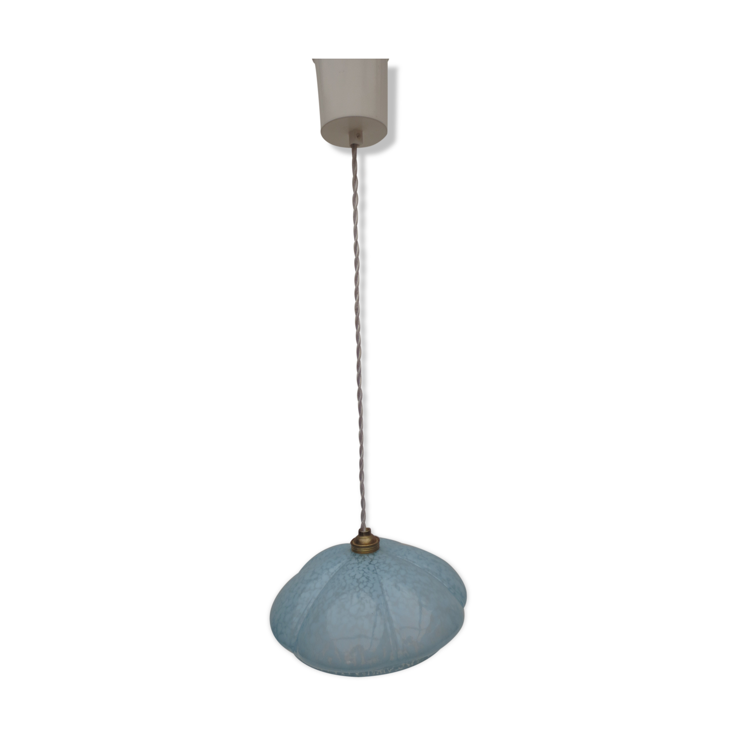 Old opaline suspension, blue clichy