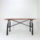 Industrial Bistro Table in Wood and Wrought Iron -